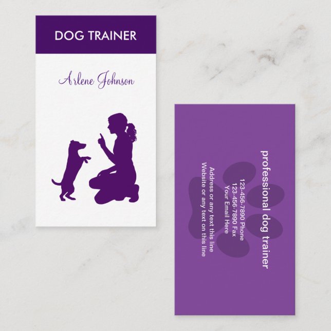Cartes de visite de thème de chien professionnel m (Devant / Derrière)
