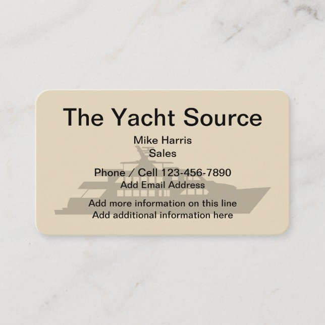Cartes de visite de thème de yacht de bateau (Devant)