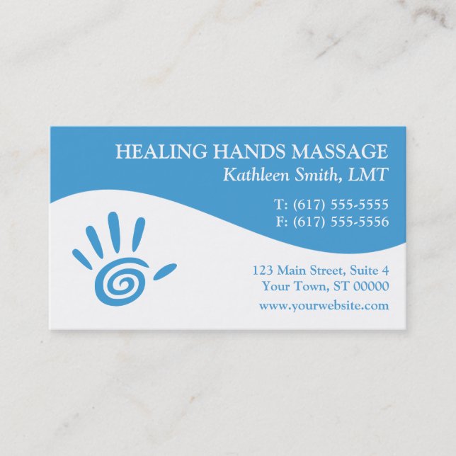 Cartes de visite de thérapie de massage (Devant)
