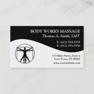 Cartes de visite de thérapie de massage