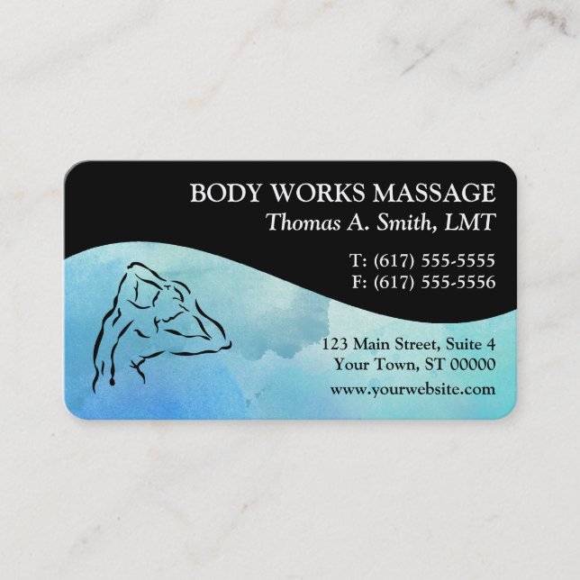 Cartes de visite de thérapie de massage (Devant)