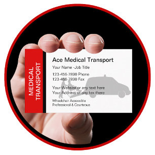 Cartes de visite de transport Médicale