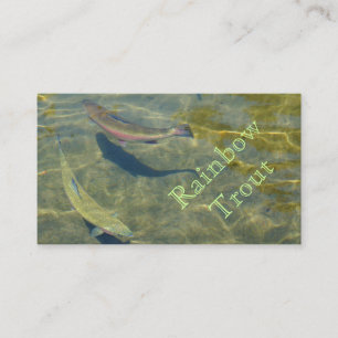 Cartes de visite de truite arc-en-ciel pêchant le