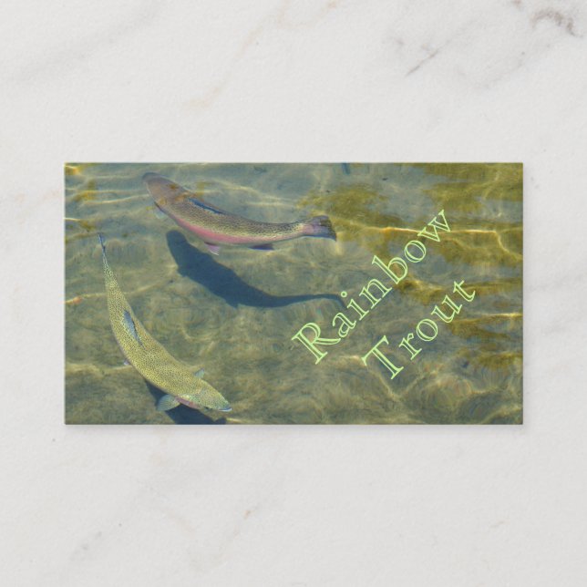 Cartes de visite de truite arc-en-ciel pêchant le (Devant)