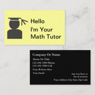 Cartes de visite de tutorat simples