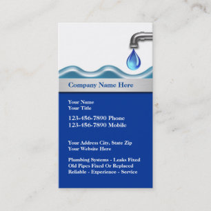 Cartes de visite de tuyauterie