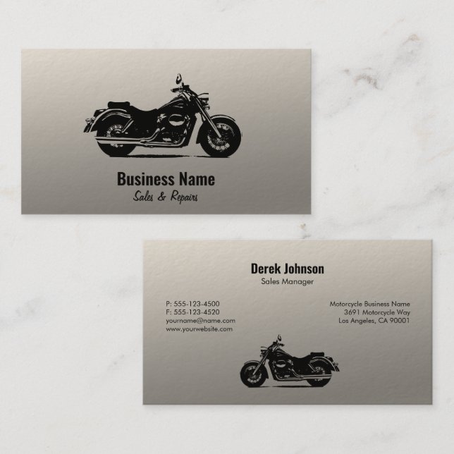 Cartes de visite de vente et de service de moto (Devant / Derrière)