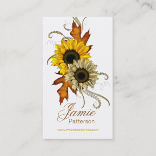 Cartes de visite de verticale de fleur d'automne