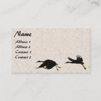 Cartes de visite de vol de faune d'oiseau de grue