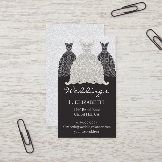 Cartes de visite de wedding planner (Devant/Arrière en situation)
