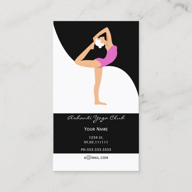 cartes de visite de yoga rose (Devant)