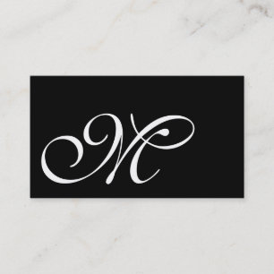 Cartes de visite décorés d'un monogramme noirs e