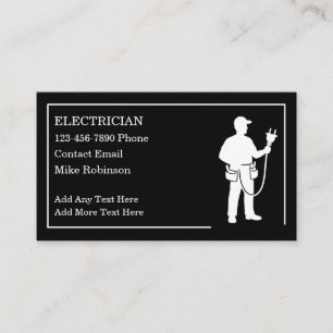 Cartes de visite d'électricien homme à tout faire