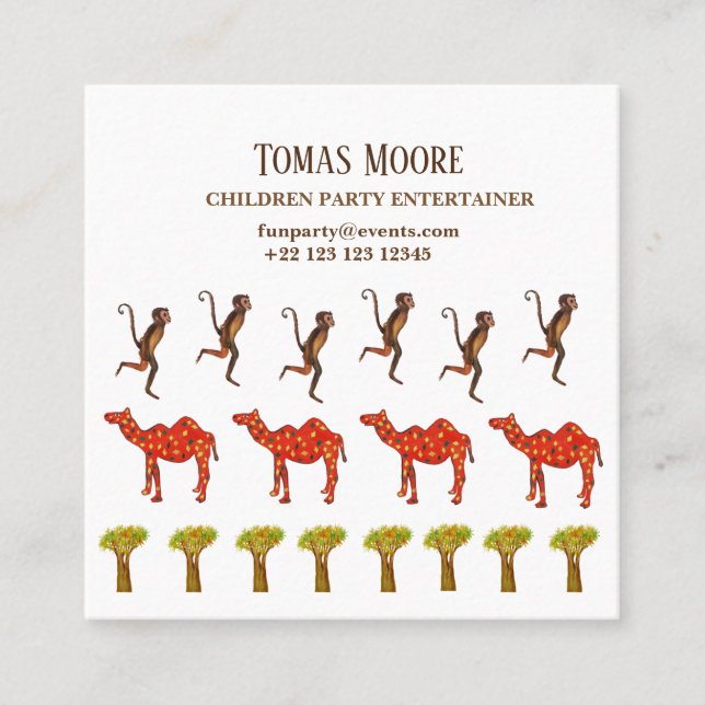 Cartes de visite d'Entertainer Party (Devant)