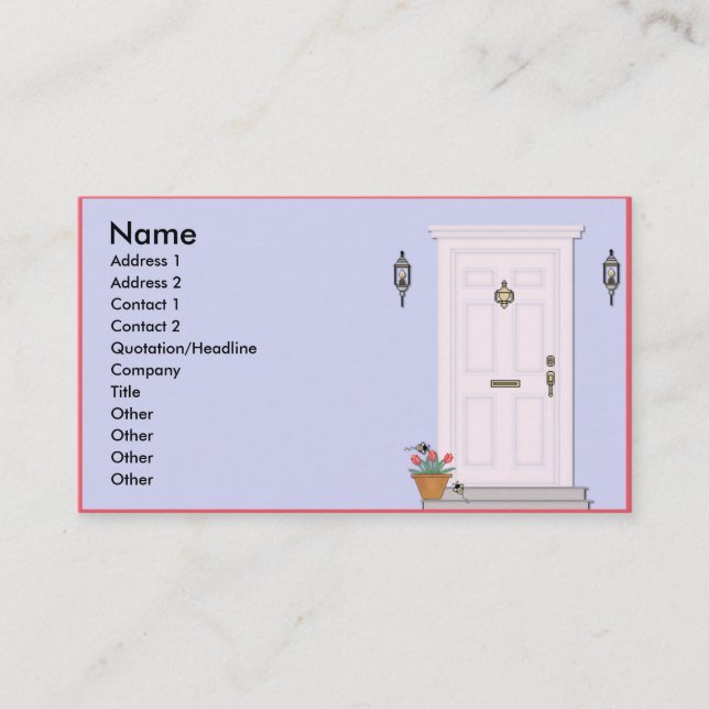 Cartes de visite d'entrée principale (Devant)