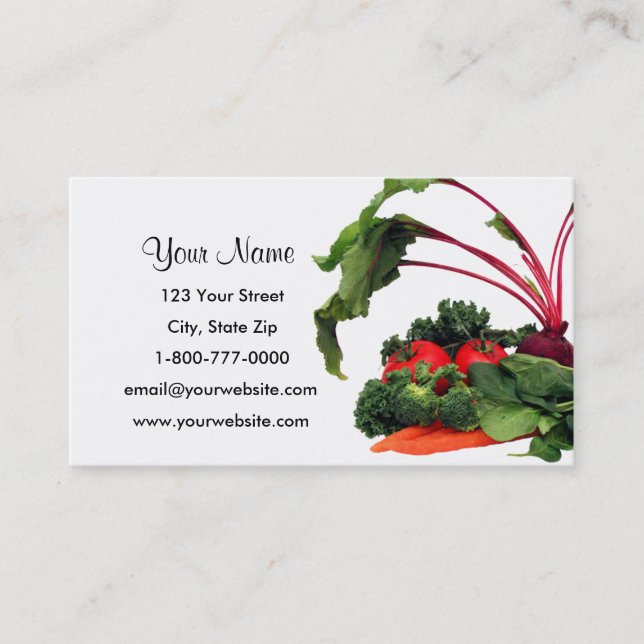 Cartes de visite des fruits et légumes 3 (Devant)