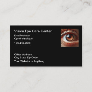 Cartes de visite des soins de la vue chez le médec
