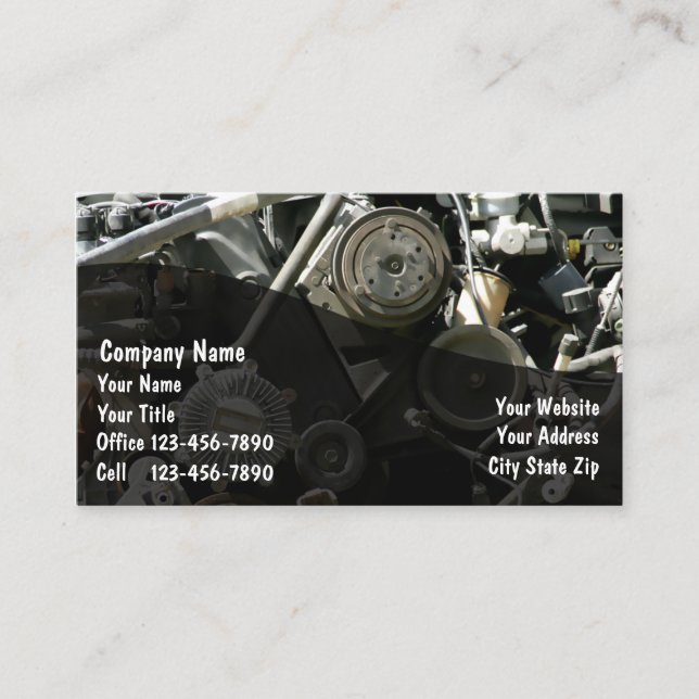 Cartes de visite des véhicules à moteur (Devant)