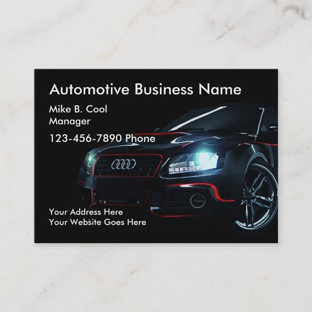 Cartes de visite des véhicules à moteur frais de (Devant)