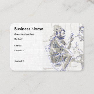Cartes de visite dessinées de café en plein air
