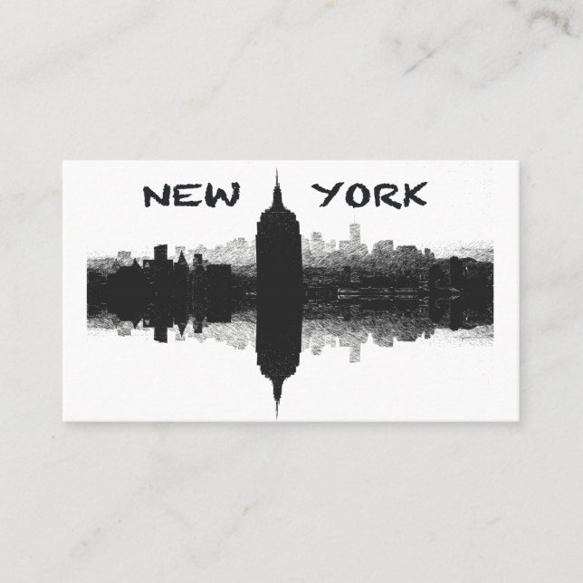 Cartes de visite d'horizon de New York City (Devant)