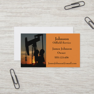 Cartes de visite d'huile et d'industrie du gaz