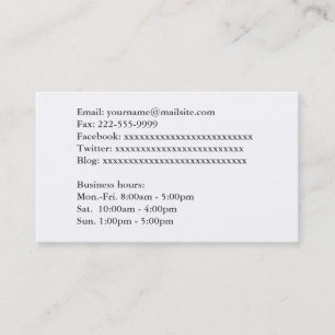 Cartes de visite d'information simple et complète