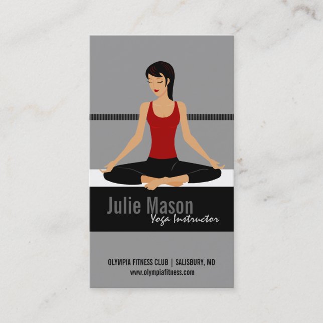 Cartes de visite d'instructeur de yoga (Devant)