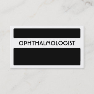 Cartes de visite d'ophtalmologiste noir blanc