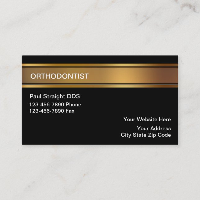 Cartes de visite d'orthodontiste (Devant)