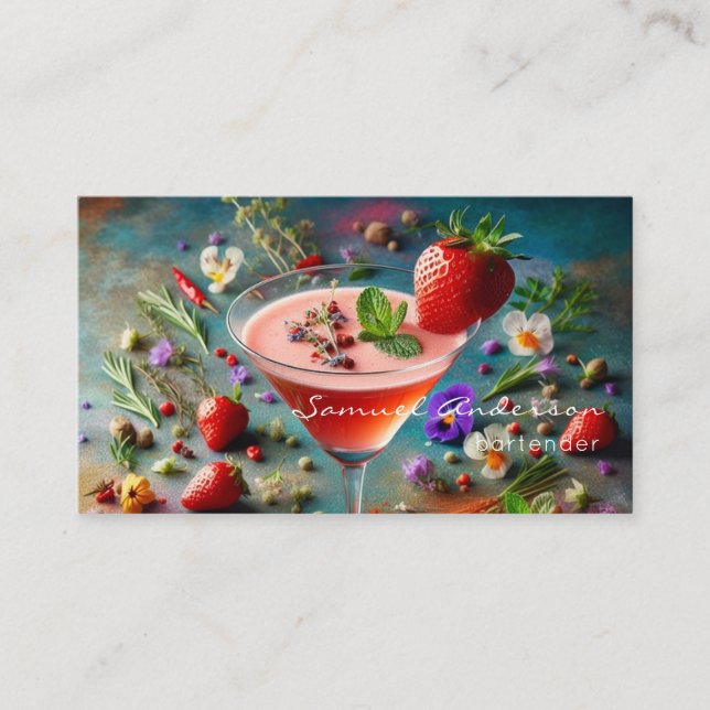 Cartes de visite du barman (Devant)