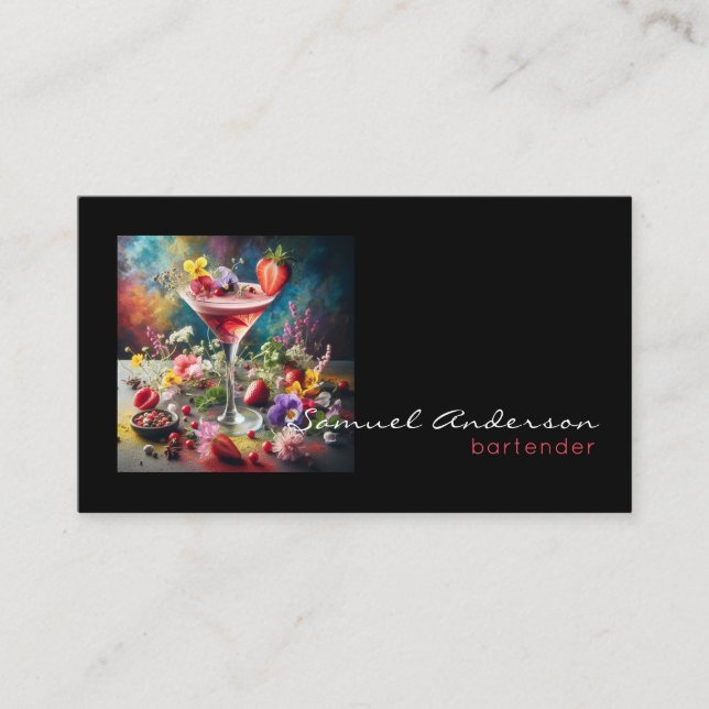 Cartes de visite du barman (Devant)