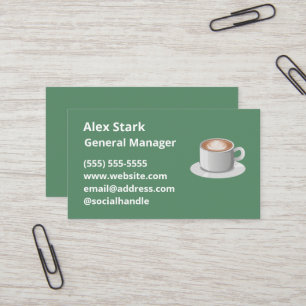 Cartes de visite du café