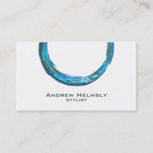 Cartes de visite du cercle Turquoise bleu tendance