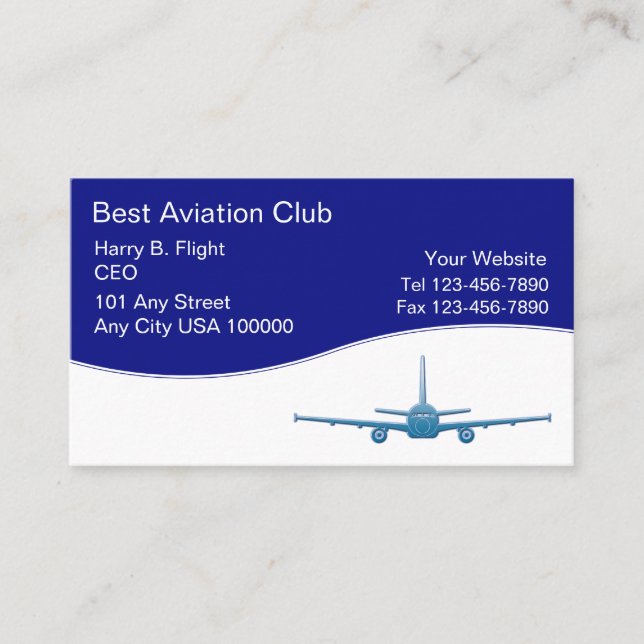 Cartes de visite du Club de l'aviation (Devant)