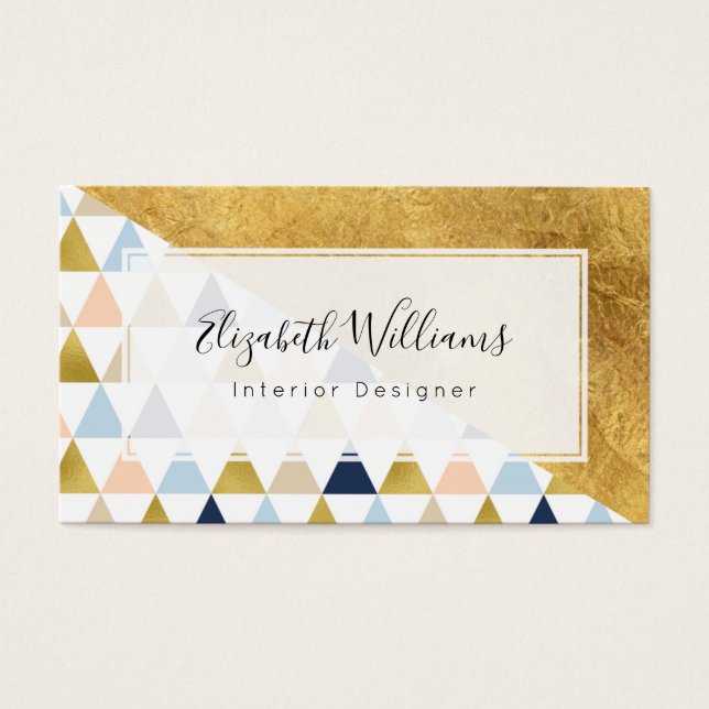 Cartes de visite du concepteur d'intérieur Gold Bl (Devant)