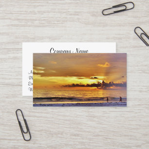 Cartes de visite du coucher de soleil sur la plage