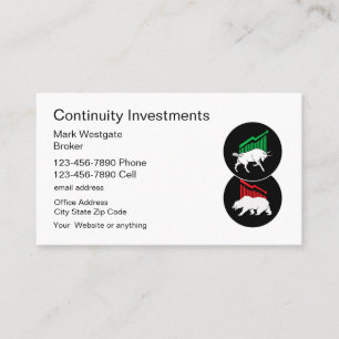 Cartes de visite du courtier en placements