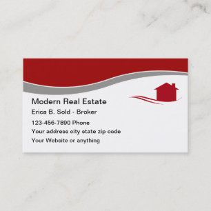 Cartes de visite du courtier immobilier moderne