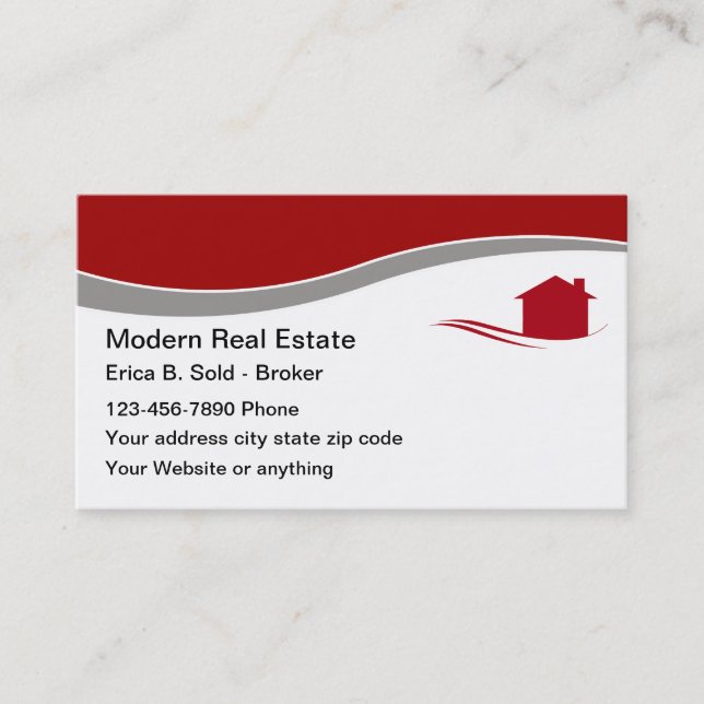 Cartes de visite du courtier immobilier moderne (Devant)