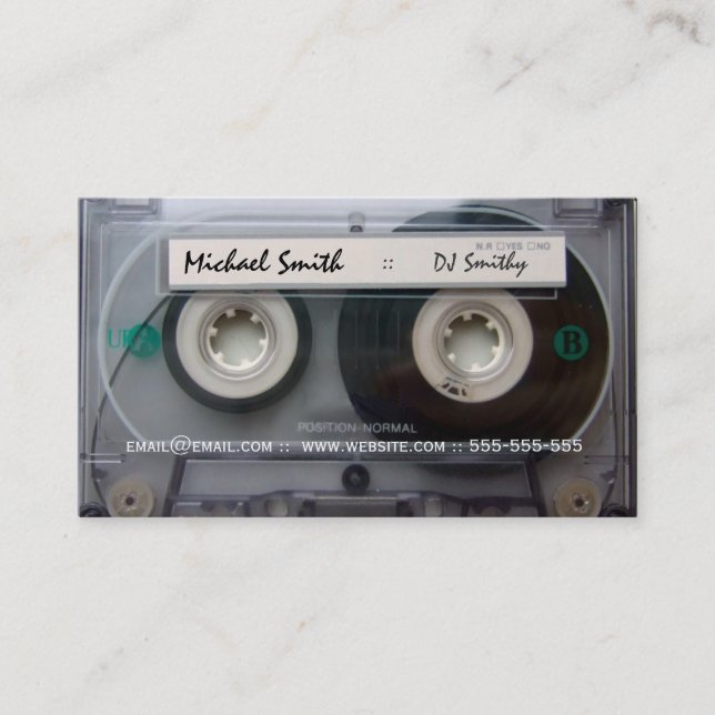 Cartes de visite du DJ d'enregistreur à cassettes (Devant)