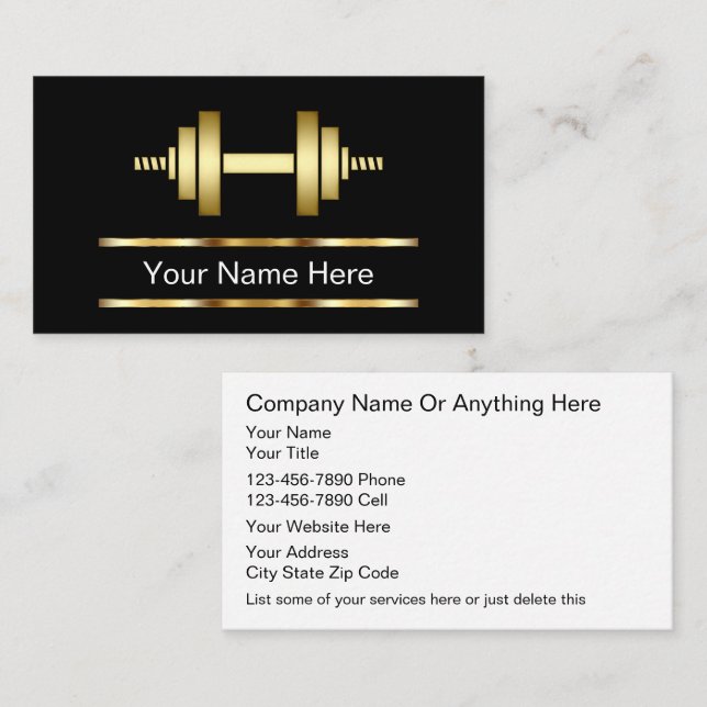 Cartes de visite du formateur de fitness (Devant / Derrière)