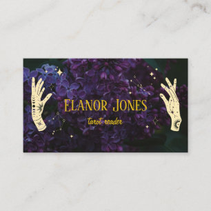 Cartes de visite du lecteur de tarot des mains cél