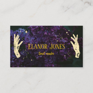 Cartes de visite du lecteur de tarot des mains cél