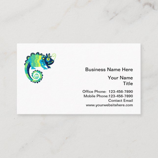 Cartes de visite du logo animal de Chameleon tenda (Devant)