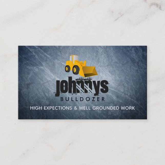 Cartes de visite du logo Bulldozer (Devant)
