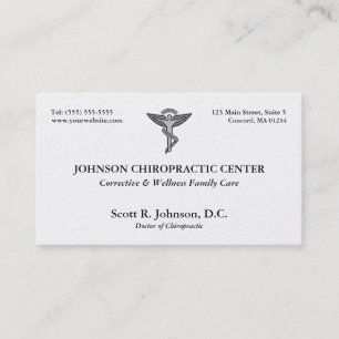 Cartes de visite du logo chiropratique