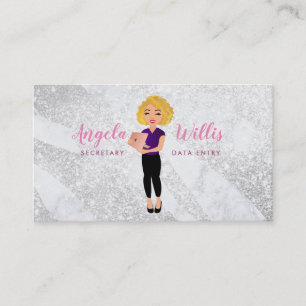 Cartes de visite du logo de la secrétaire Blonde l