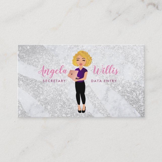 Cartes de visite du logo de la secrétaire Blonde l (Devant)