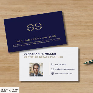 Cartes de visite du logo de l'entreprise avec phot